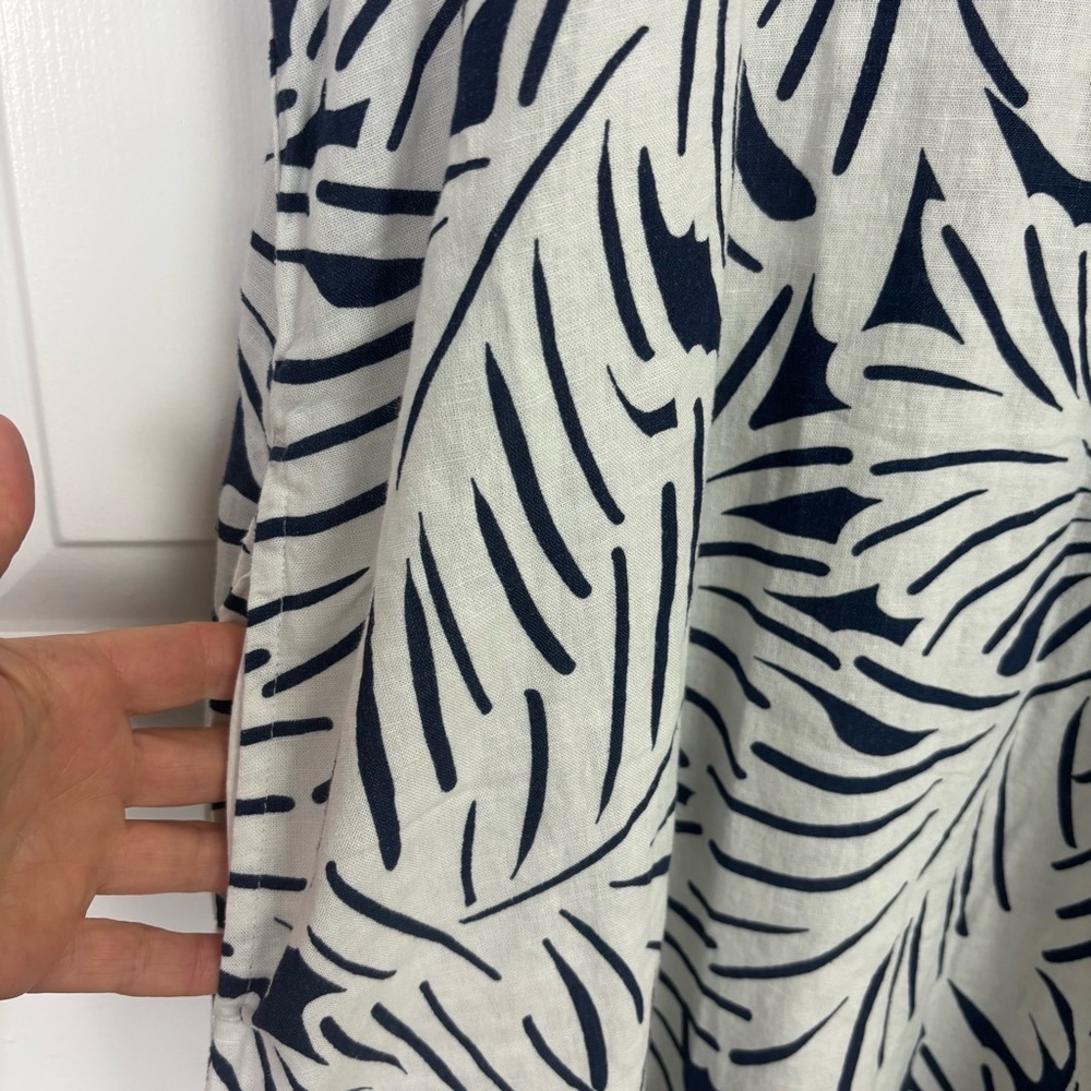 Nicole Miller NWT Navy and White Leaf Pattern Dress - Picture 7 of 10